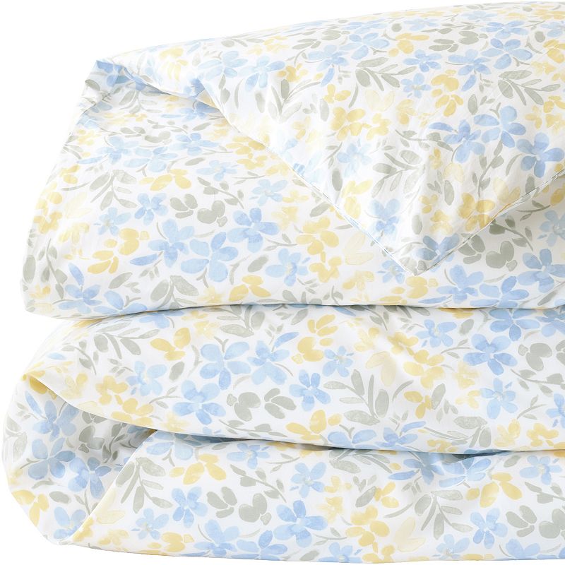 Lands' End 300 Thread Count Supima Cotton Percale Printed Duvet Cover or Sham