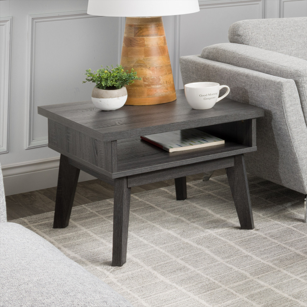 CorLiving Hollywood Side Table in Gray   Midcentury   Side Tables And End Tables   by CorLiving Distribution LLC  Houzz