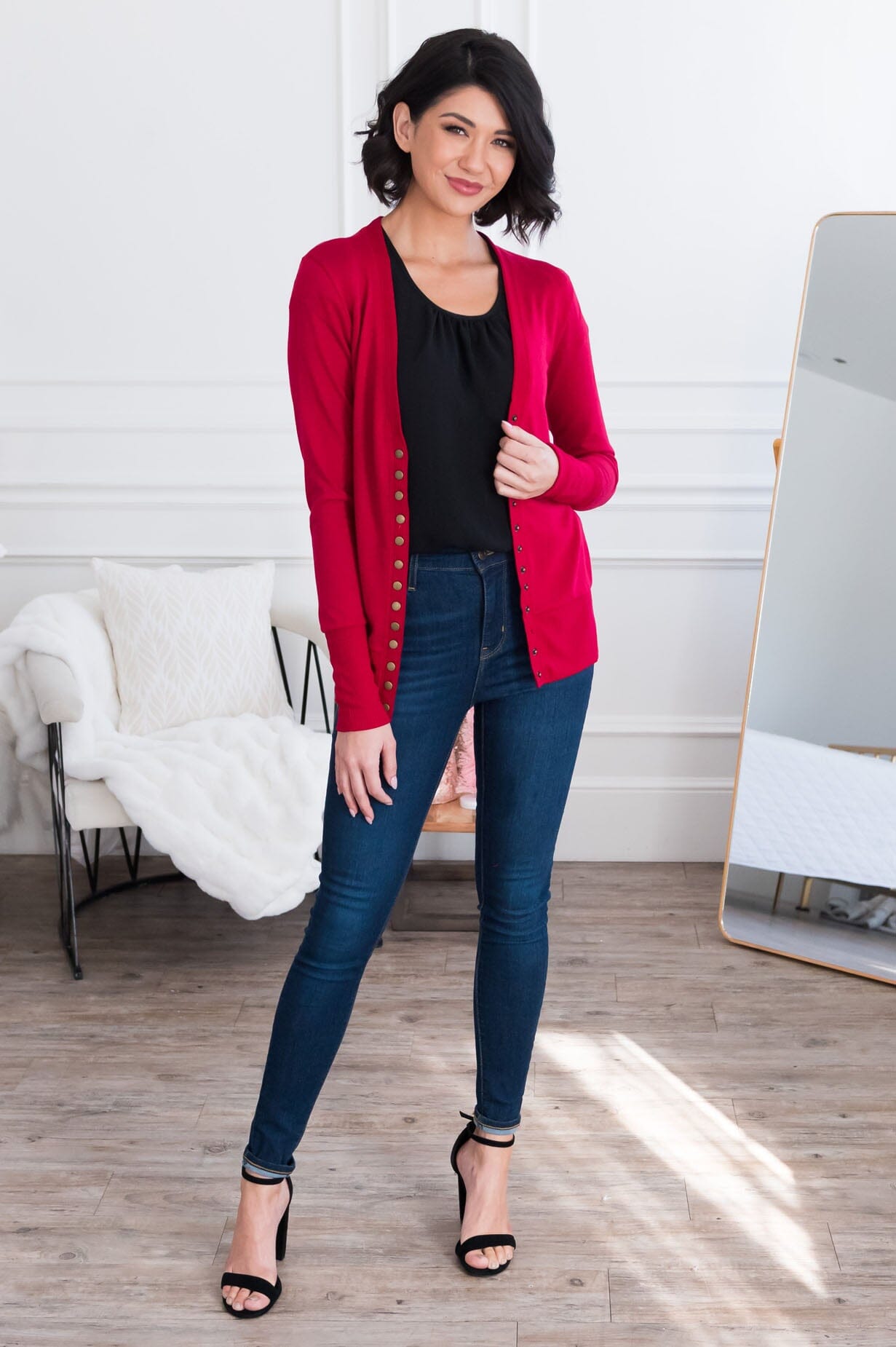 Free Soul Modest Button Cardigan