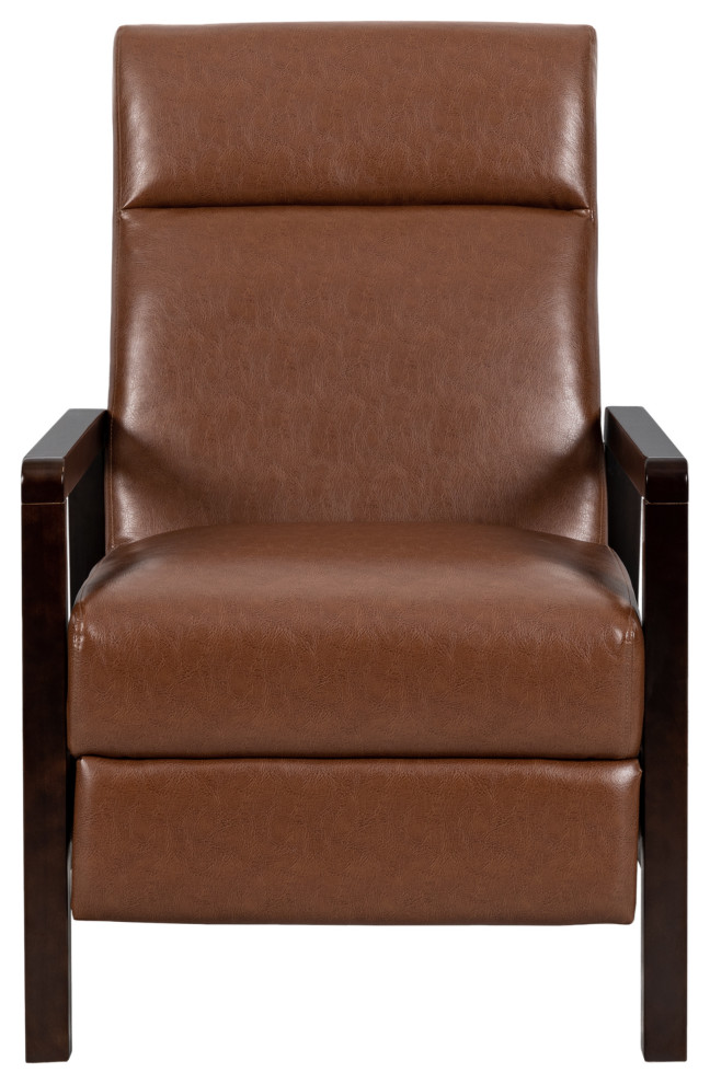 Miramichie Mid Century Modern Faux Leather Recliner   Transitional   Recliner Chairs   by GDFStudio  Houzz