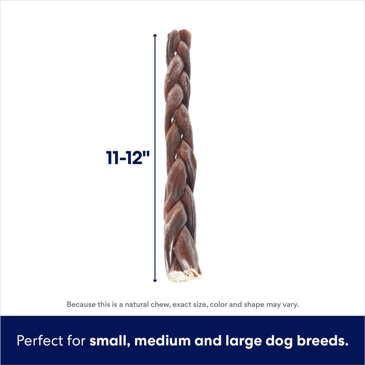 Bones and Chews Braided Beef Gullet Large Dog Treat 11\