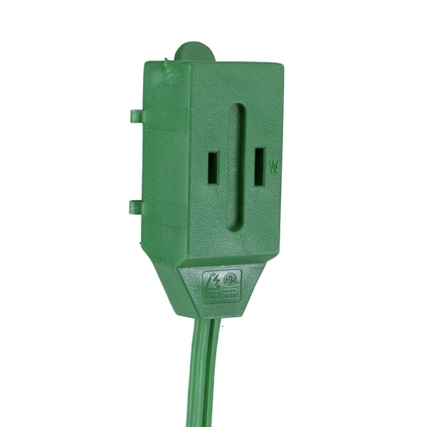 15' Green Indoor Power Extension Cord with 3Outlets and Foot Switch