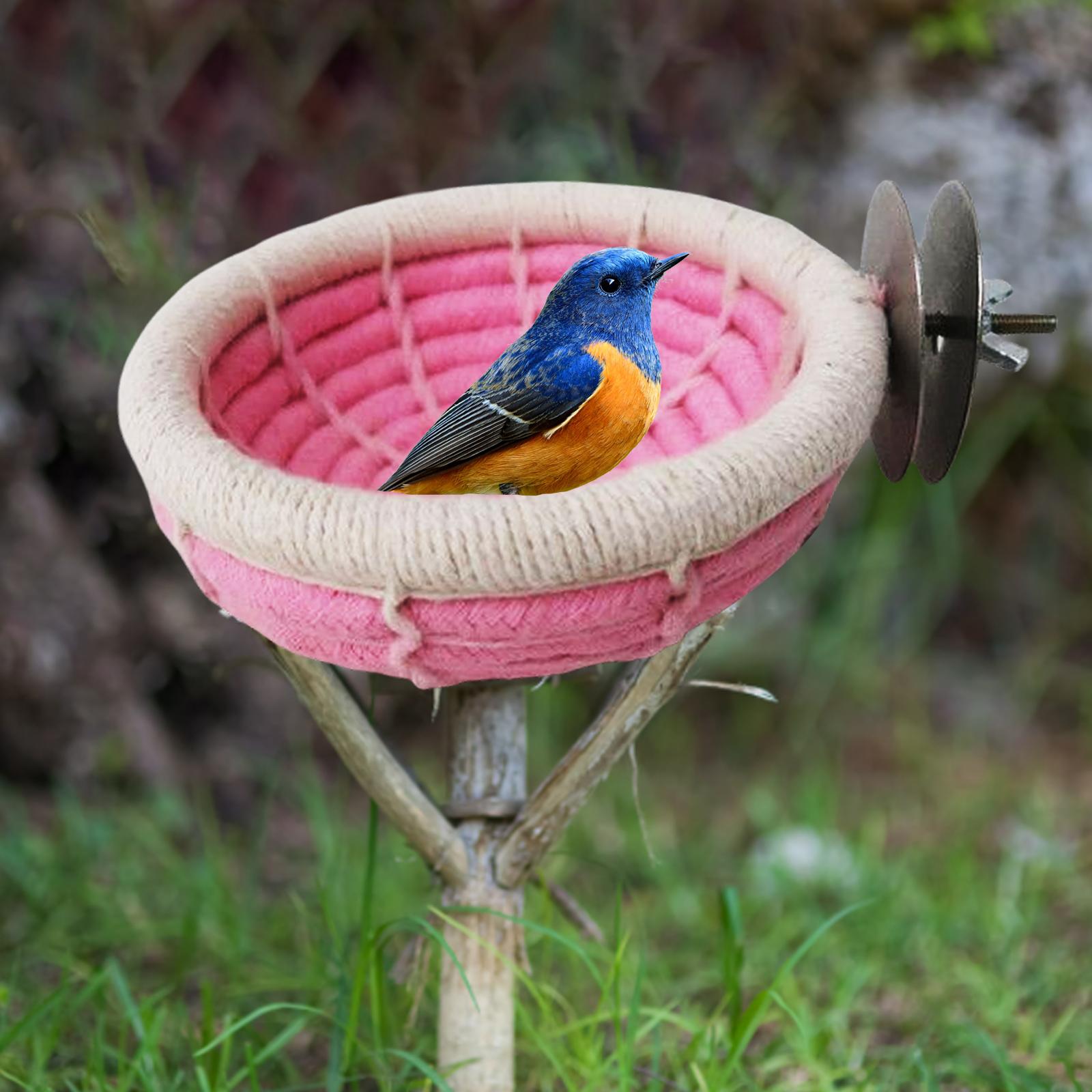 Handmade Bird Nest Hanging House for Parakeet Cockatiel Pink