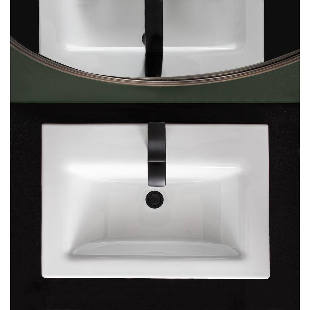 Glacier Bay 24 in. Rectangular Drop-in Bathroom Sink in White 13-0093-W-GB