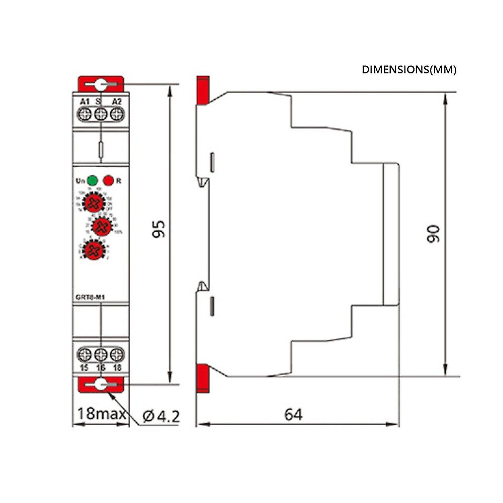 Grt8-m2 Multifunctional Delay Time Relay With 10 Functions Din Rail Mount Ac 220v