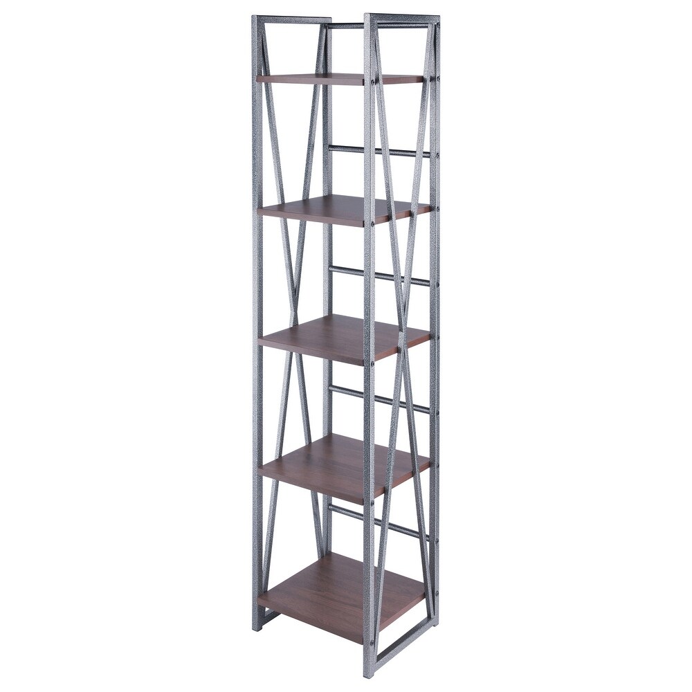 Isa 3/4/5 Tier Shelf  Graphite and Walnut