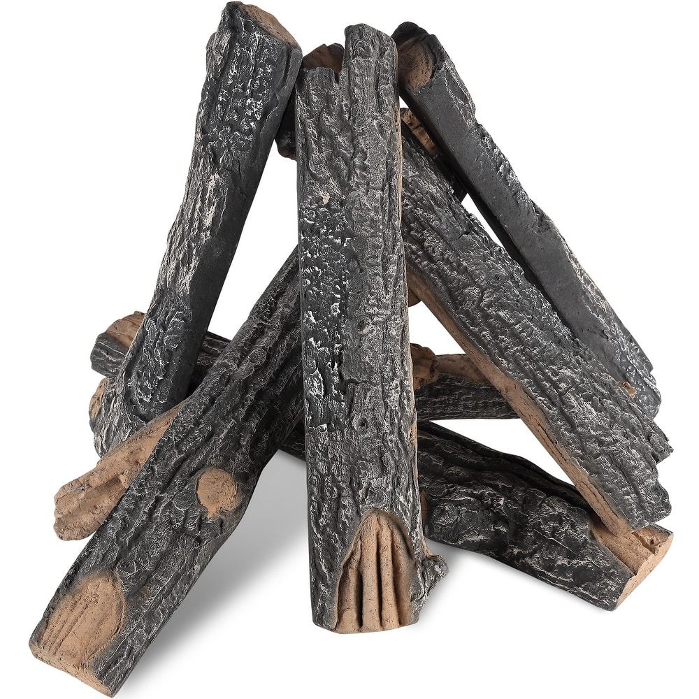 VEVOR Gas Fireplace Logs  Large Ceramic Logs for Fireplace Decorative Indoor or Outdoor