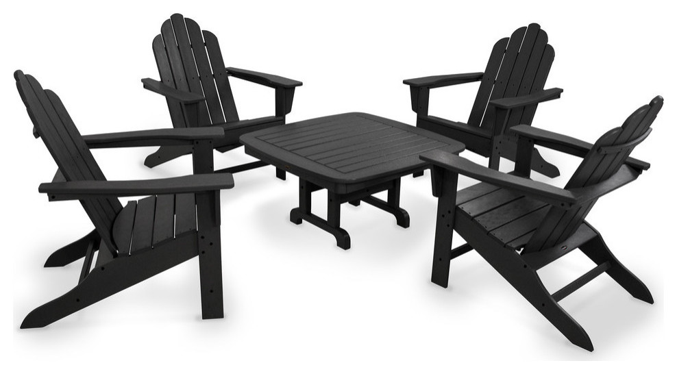 Polywood Long Island Adirondack 5 Piece Conversation Group   Transitional   Outdoor Lounge Sets   by POLYWOOD  Houzz