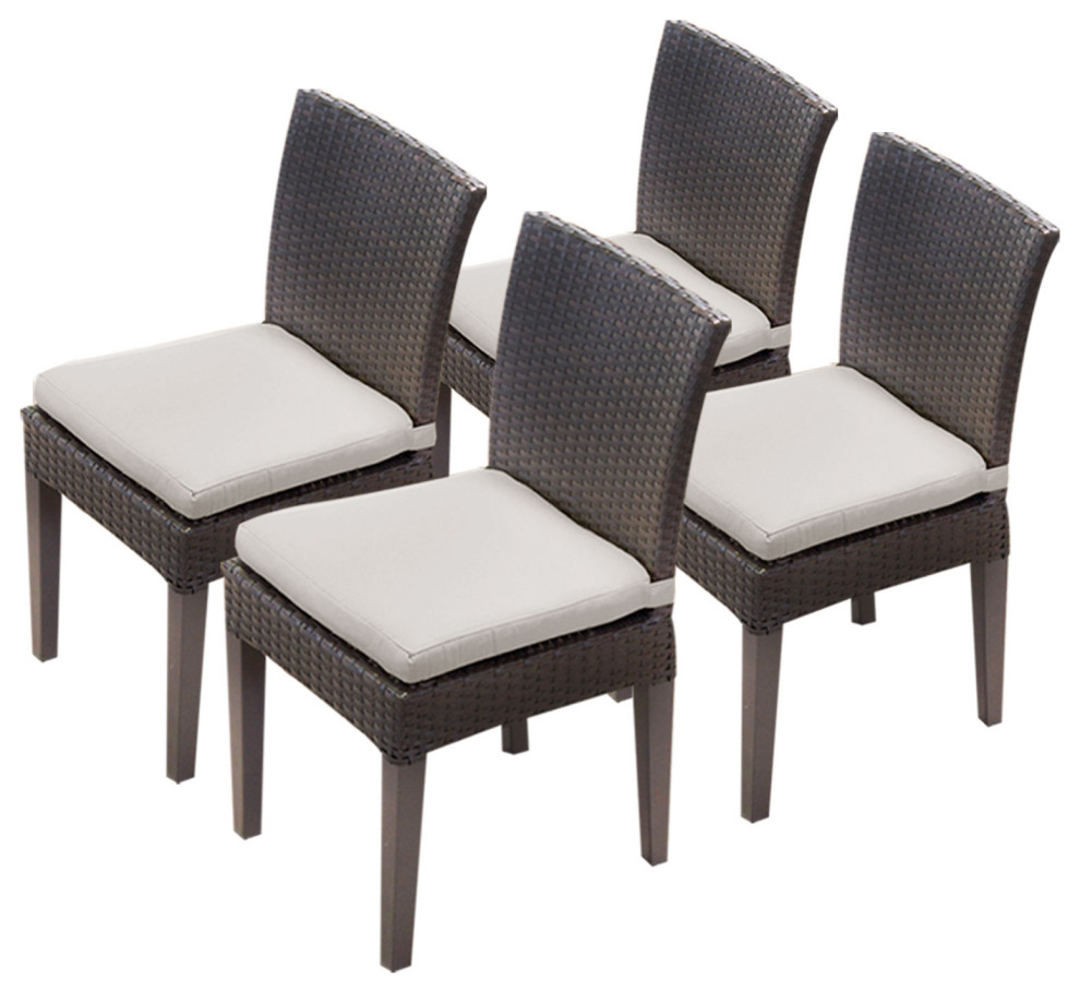 4 Belle Armless Dining Chairs Aruba   Tropical   Outdoor Dining Chairs   by TKClassics  Houzz