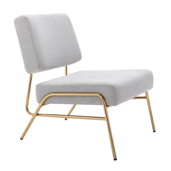 Elegant Design Armless Accent Chair with Golden Metal Frame