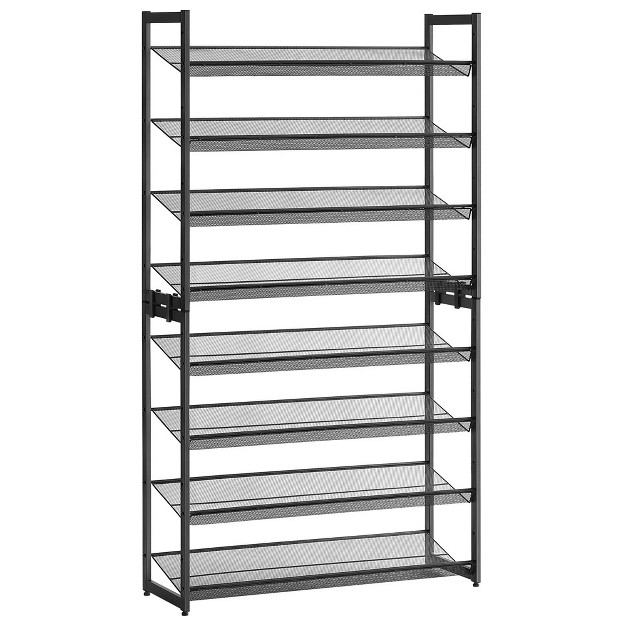 Songmics 8 tier Metal Shoe Rack Adjustable Shelves Hold 32 40 Pairs Set Of 2 Stackable Shoe Organizers