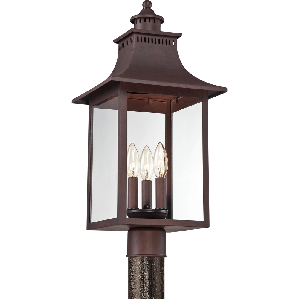 Quoizel Chancellor 3 light Copper Bronze Large Post Lantern