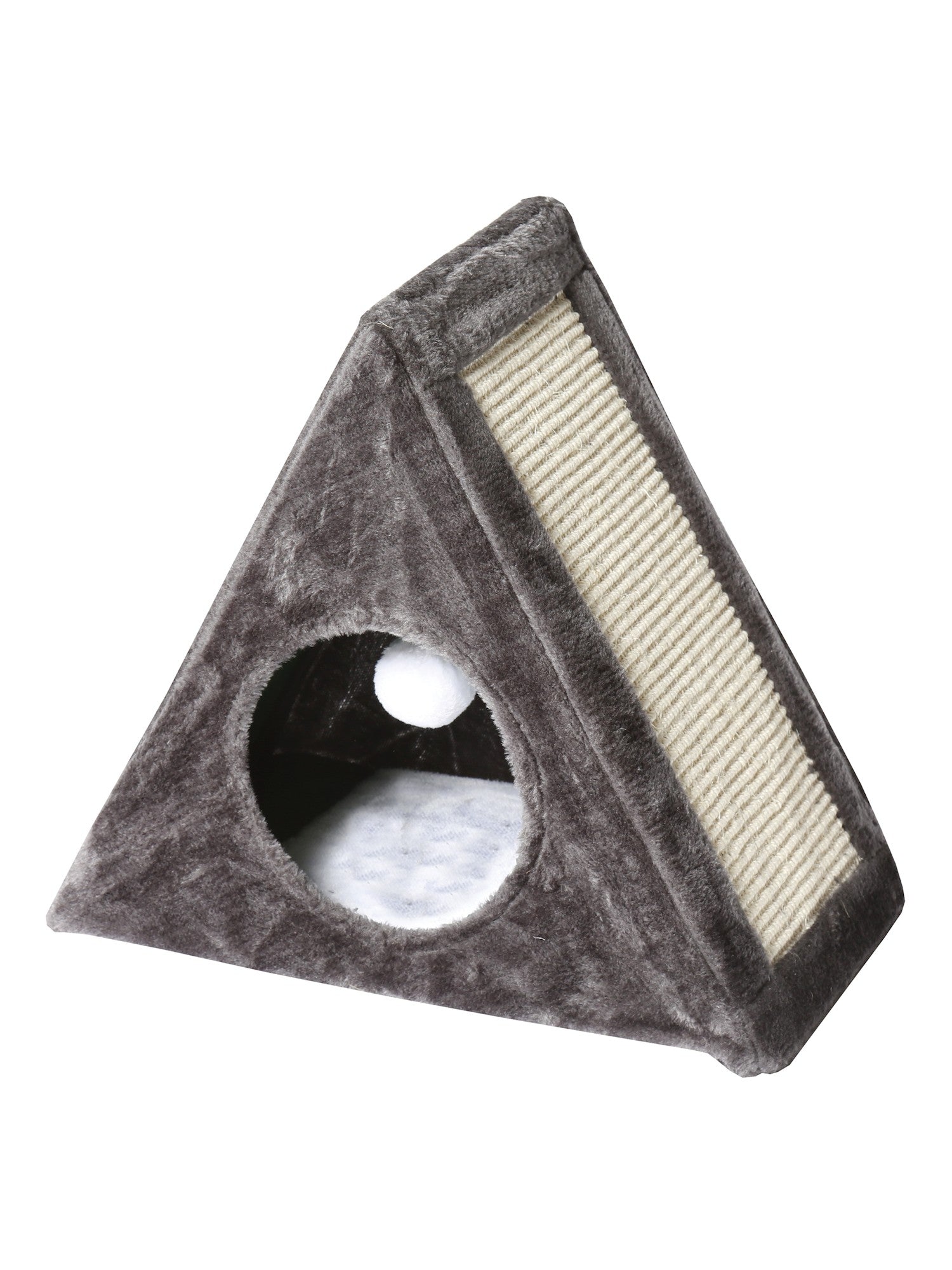 Imperial Home Foldable Cat Condo/Home with Kitty Scratching Pad， Gray， 18