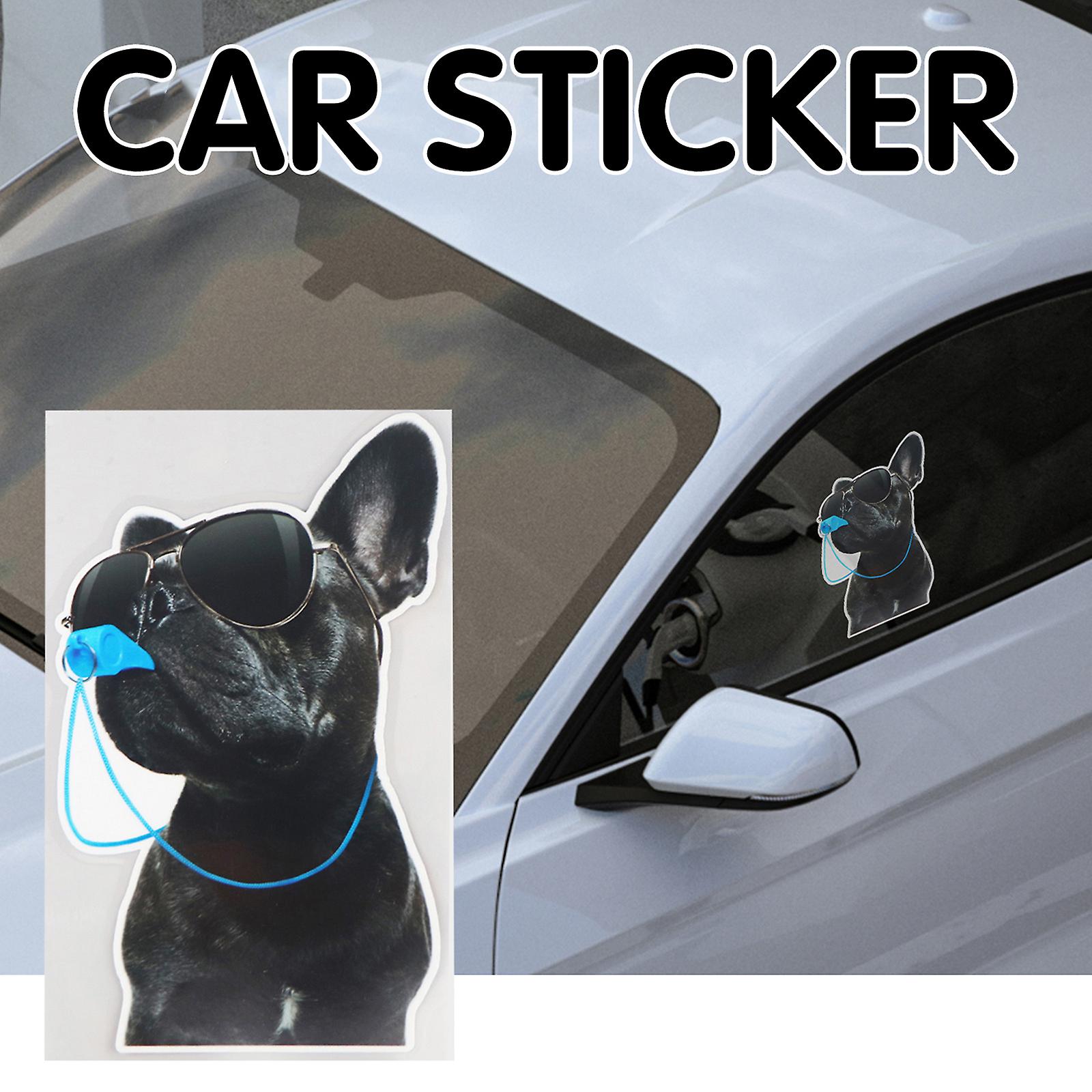 Car Window Decorative Sticker Dog With Whistle Personalized Sticker Decoration For Front And Rear Windshield