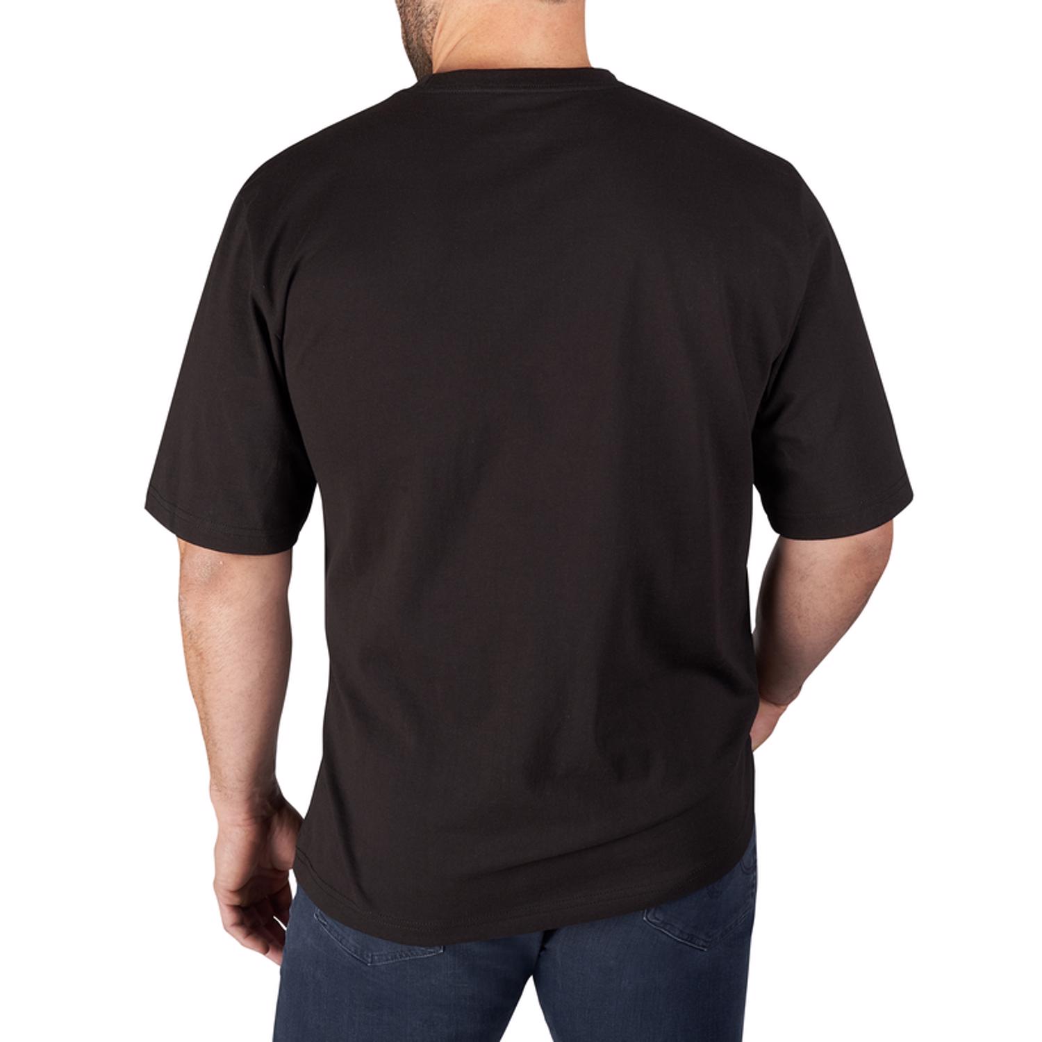 MW XL Short Sleeve Men\u0027s Round Neck Black Heavy Duty Pocket Tee Shirt