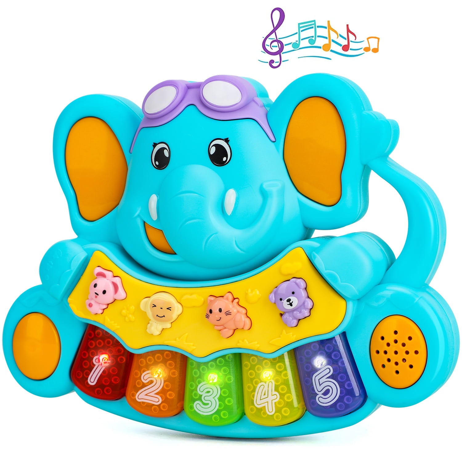 TOY Life Baby Piano Toys， Baby Toys 0 3 6 12 18 Months， Elephant Infant Toys， Newborn Baby Musical Toys， Light Up Toys for Boys Girls Toddlers， Baby Gifts for 0 3 6 12 18 Months， Baby Einstein Piano T