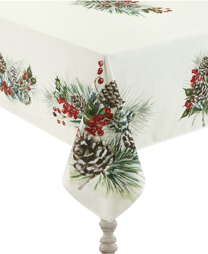 Laural Home Winter Garland Tablecloth -70x 84