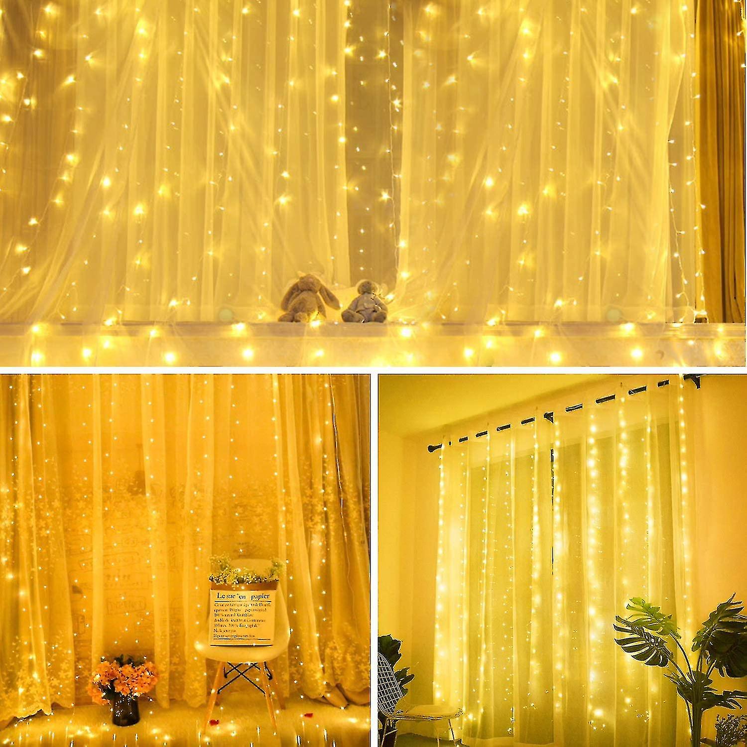 Led Fairy Lights，light Curtain 300 Leds Usb Curtain Lights