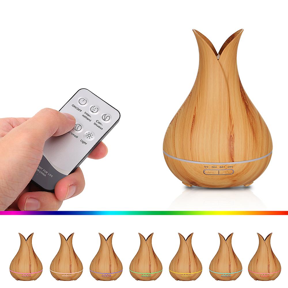 Ac100-240v 14w 6 Led Aroma Diffuser Humidifier 400ml Big Capacity With Remote Control Supported 4 Levels Timng Function Timer 7 Colors Changing Static