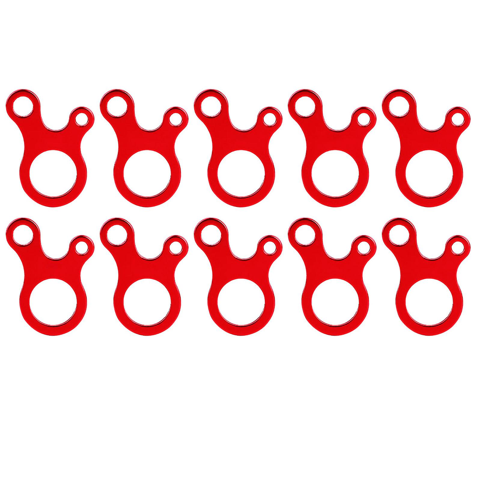 10pcs 3-hole Quick Knot Tent Cord Runner Fastener Wind Rope Buckle(red)