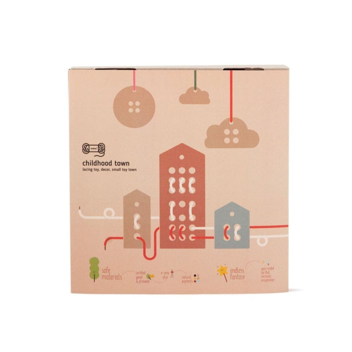 Wooden Lacing Toy Set - Pastel Colors by Babai