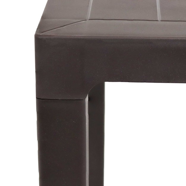 Square Polypropylene Indoor outdoor Patio Dining Table Brown