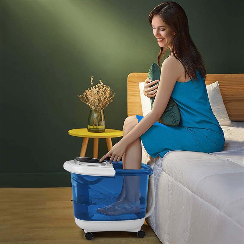 Foot Spa Bath Massager with Heat, Adjustable Water Jets, Motorized Shiatsu Massage Balls & 2 Maize Rollers