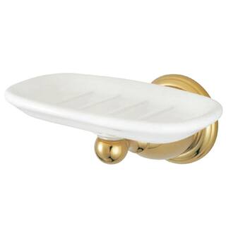 Kingston Brass Heritage Wall Mount Soap Dishes and Dispensers in Polished Brass HBA1755PB