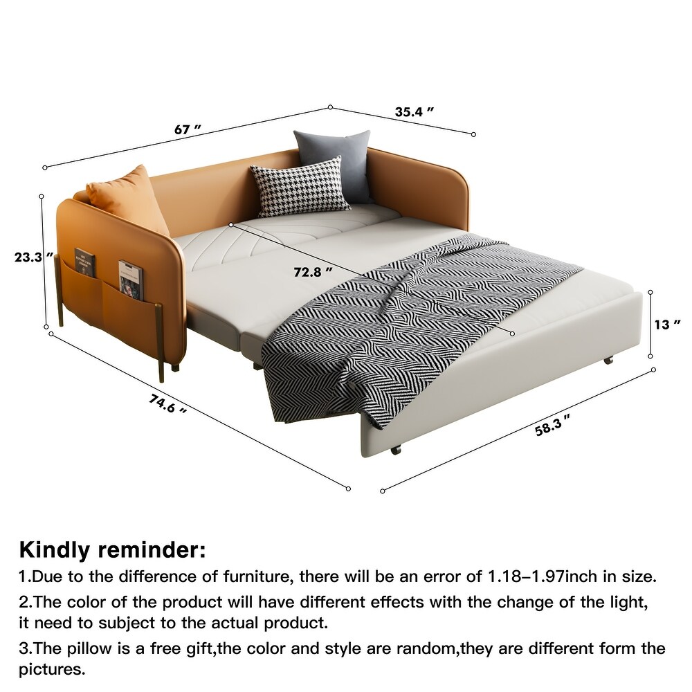 JASIWAY 67 in. Width Modern Pull Out Queen Size Sofa Bed