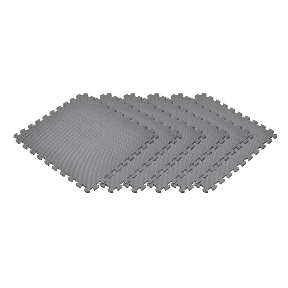 Norsk Gray 24 in. x 24 in. x 0.47 in. Foam Garage Flooring Interlocking Mat (6-Pack) 240547