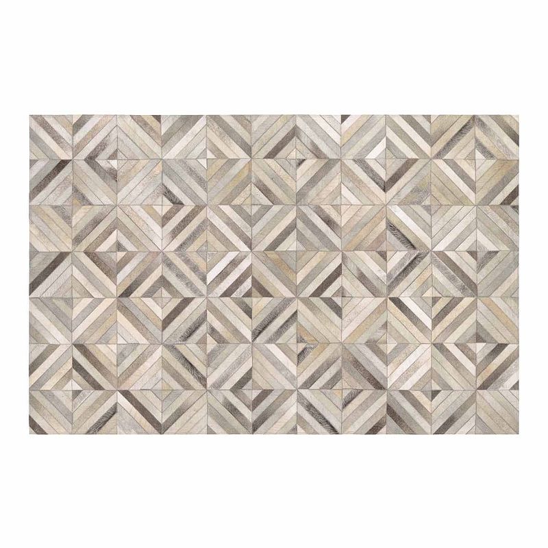 Couristan Chalet Blocks Cowhide Leather Area Rug