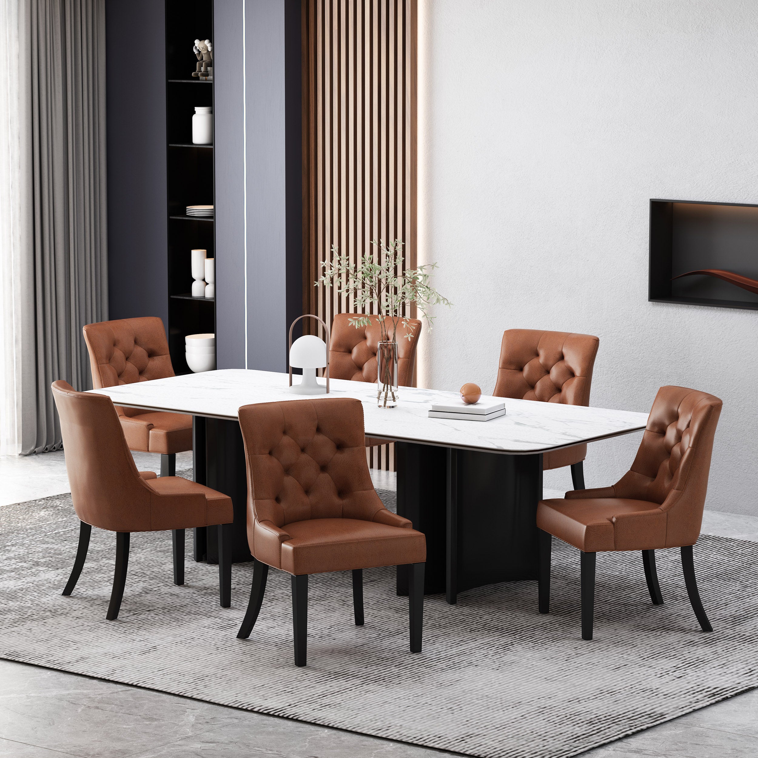 Maggie Contemporary Tufted Dining Chairs, Set of 6