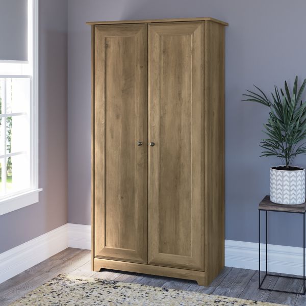 Bush Furniture Cabot Tall Storage Cabinet with Doors in Reclaimed Pine