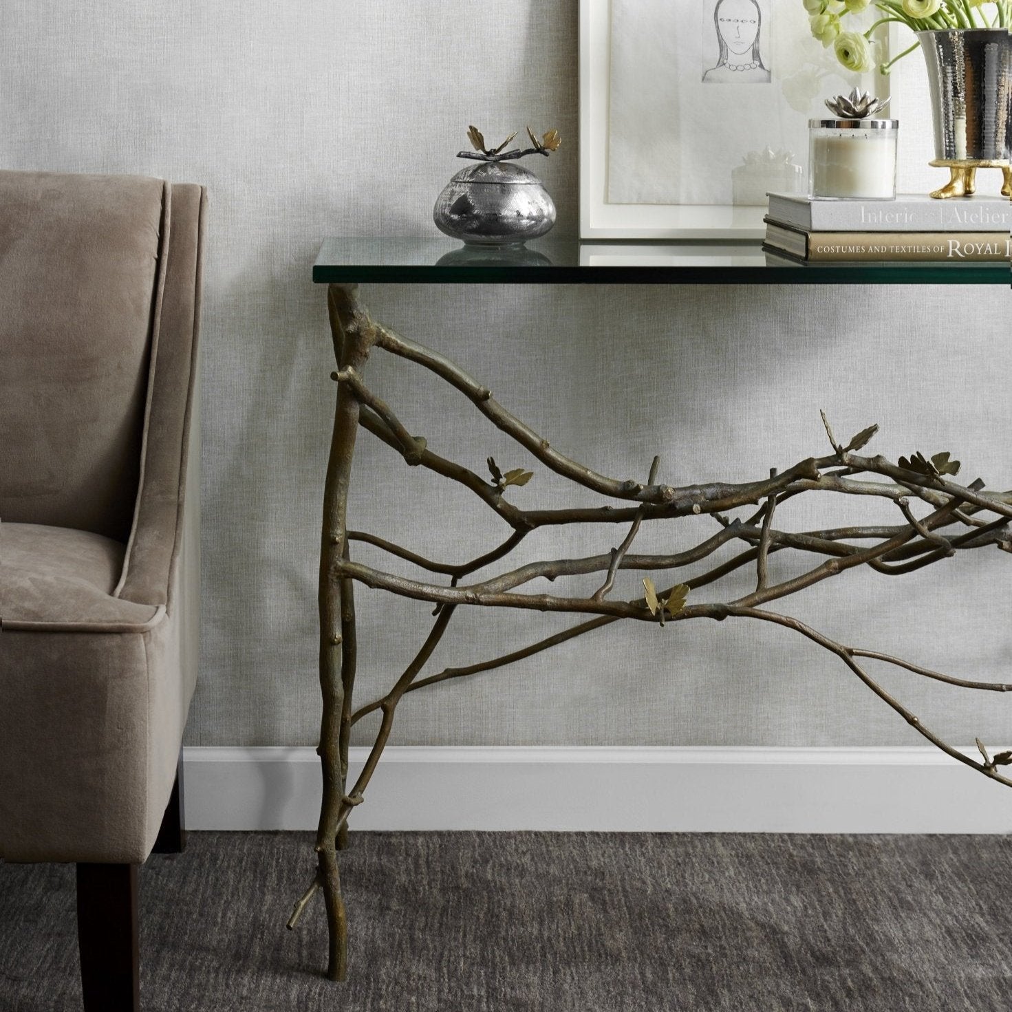 Butterfly Ginkgo Console Table