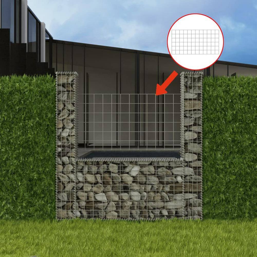 Movisa 63 in. x 7.9 in. x 59.1 in. U-Shape Galvanized Steel Gabion Basket Y-MVDONKU
