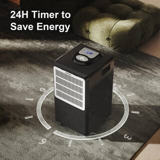 Fehom 130-Pint Mid-size Commercial Dehumidifier For Spaces up to 6000 sq ft. Lncludes Drain Hose 1.32 gal. Water Tank Black HDCX-YDA-858F-1