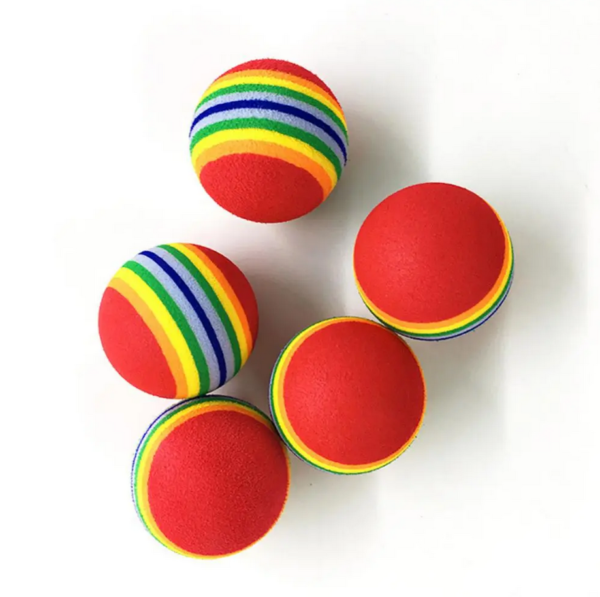 12 Colorful Rainbow Foam Balls for Fun Dog Training