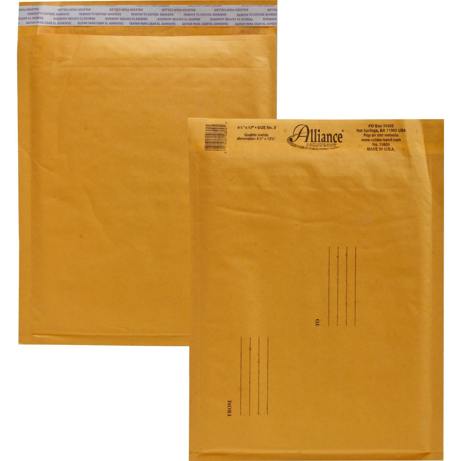 Kraft Bubble Mailers by Alliance Rubber Company ALL10804