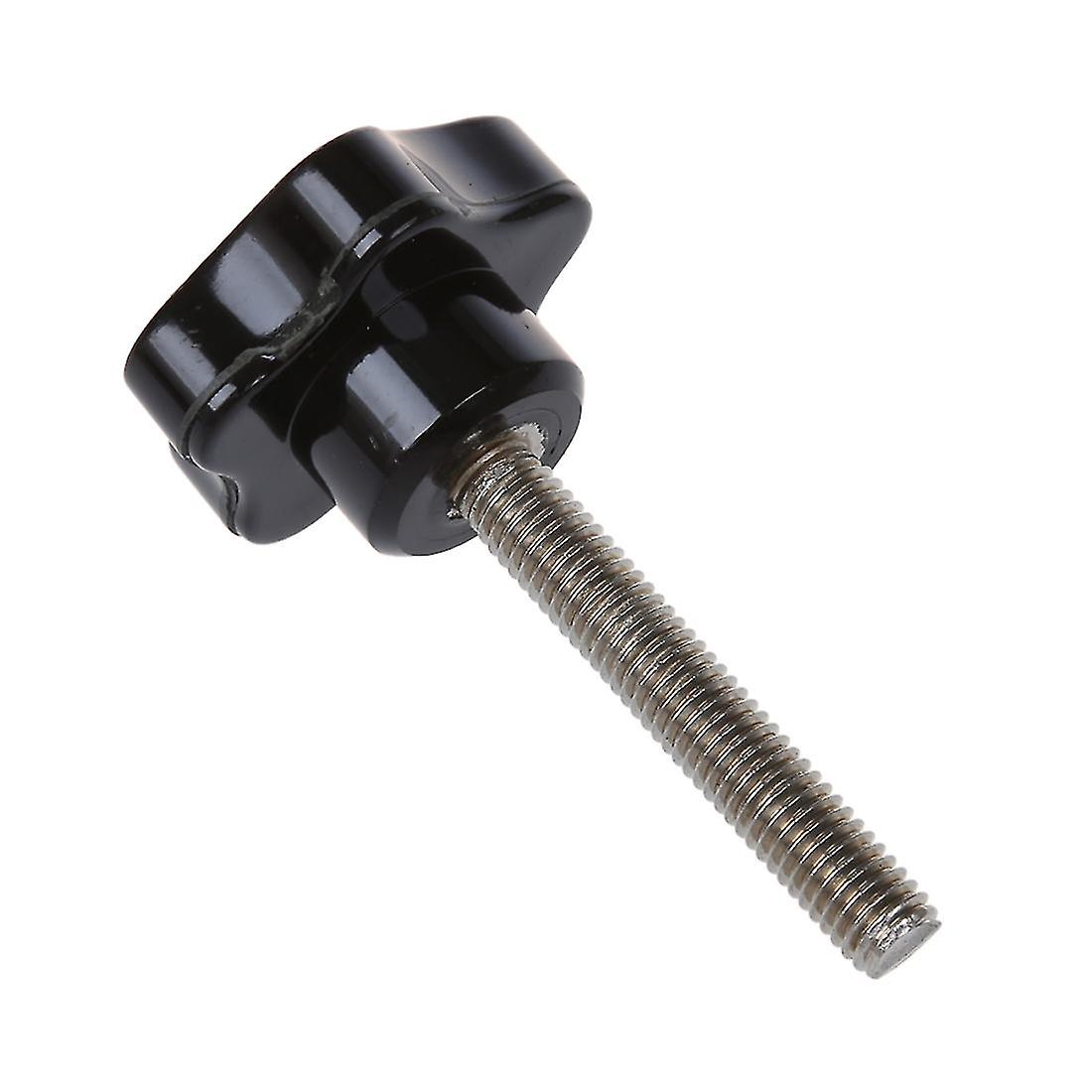 M8 X 50mm Thread Replacement Star Hand Knob Tightening Screw Black Silver Tone