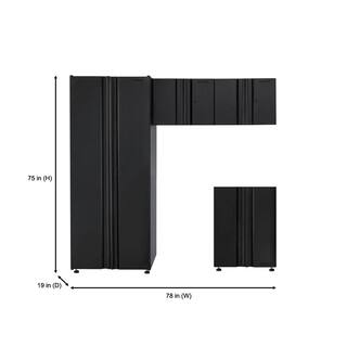 Husky 4-Piece Regular Duty Welded Steel Garage Storage System in Black GS07804-1D