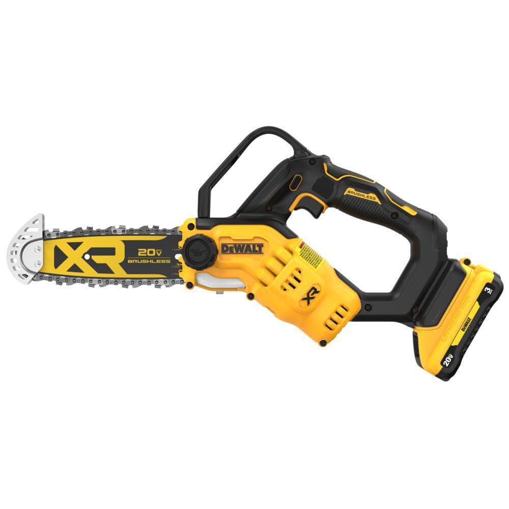 DEWALT 8 in 20Volt LithiumIon Pruning Electric Battery Chainsaw Kit with 3Ah Battery and Charger