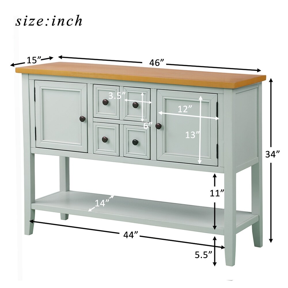 Merax Sideboard Console Table with Bottom Shelf and Drawers