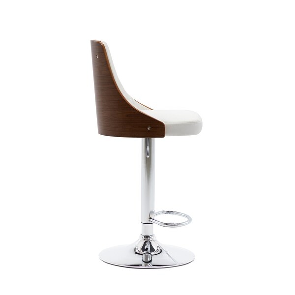 Porthos Home Trey Bar Stool， PU Leather， Chrome Base