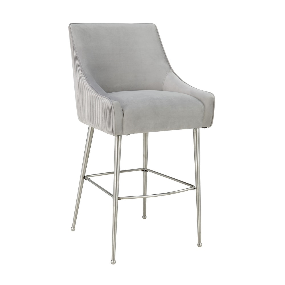 Beatrix Pleated Velvet Barstool