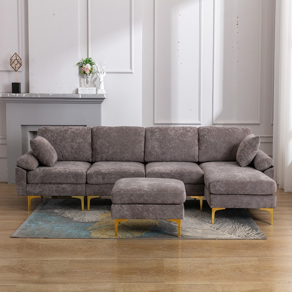 Minimalist corner U shaped fabric living room combination sofa