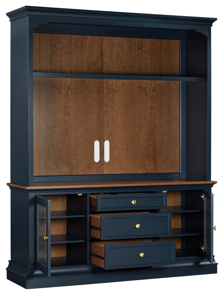 Hudson Blue Entertainment Center   Contemporary   Entertainment Centers And Tv Stands   by First of a Kind USA Inc  Houzz