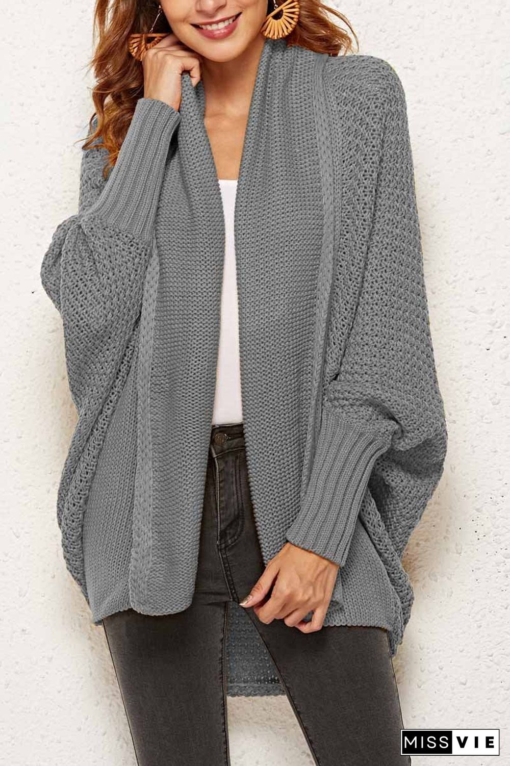 Batwing Sleeve Sweater Cardigan (4 Colors)