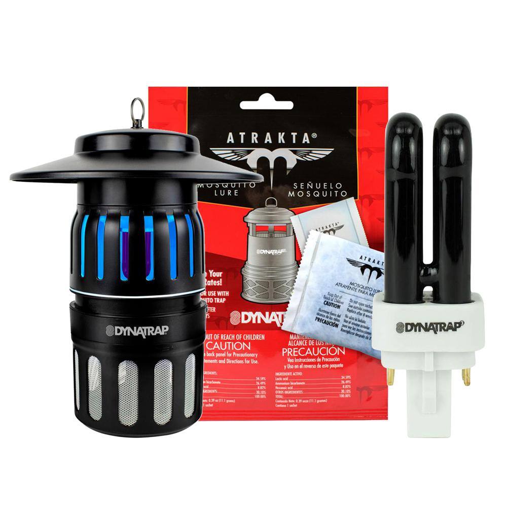 Dynatrap UV 12-Acre Black Insect and Mosquito Trap with Atrakta and Replacement Bulb DT1050CVB