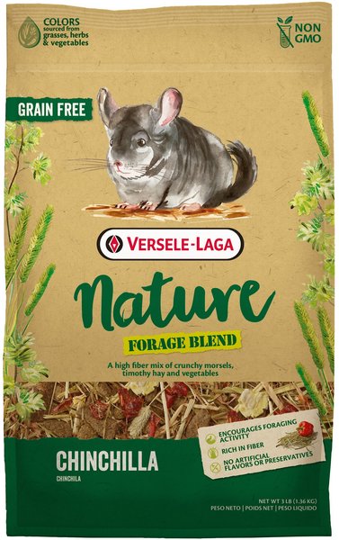 Versele-Laga Nature Forage Blend Grain-Free Chinchilla Food， 3-lb bag