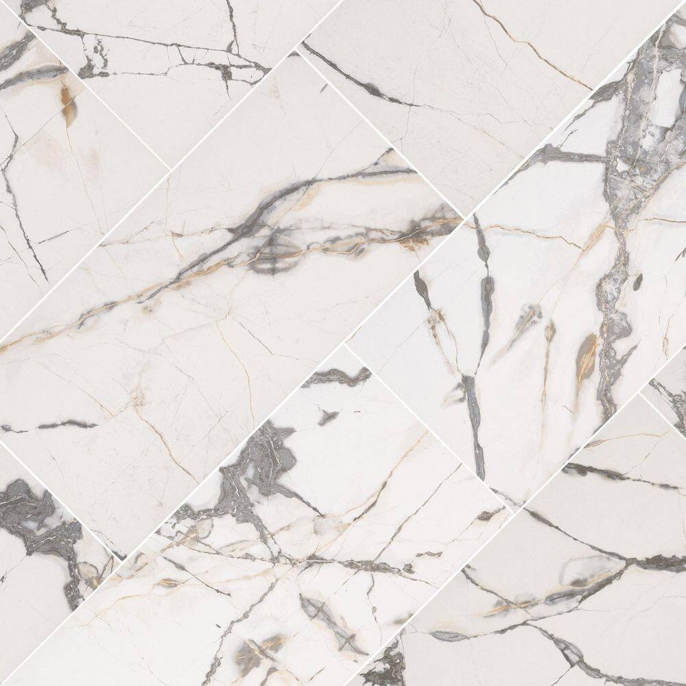 MSI Avalon 12 in. x 24 in. Matte Porcelain Marble Look Floor and Wall Tile (16 sq. ft.Case) NHDAVA1224C